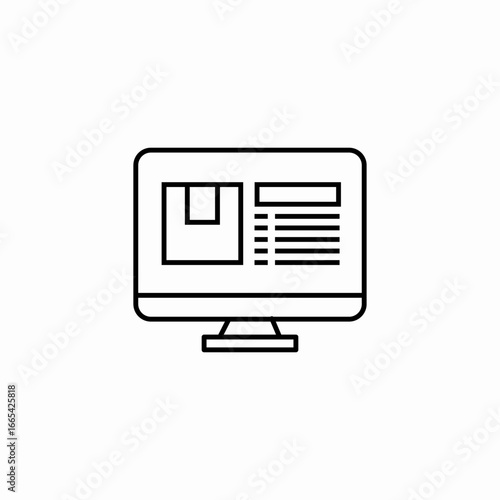 desktop delivery tracking icon sign vector