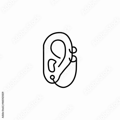 ear piercing chain icon sign vector