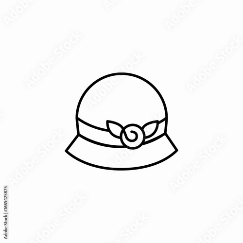 flower hat icon sign vector
