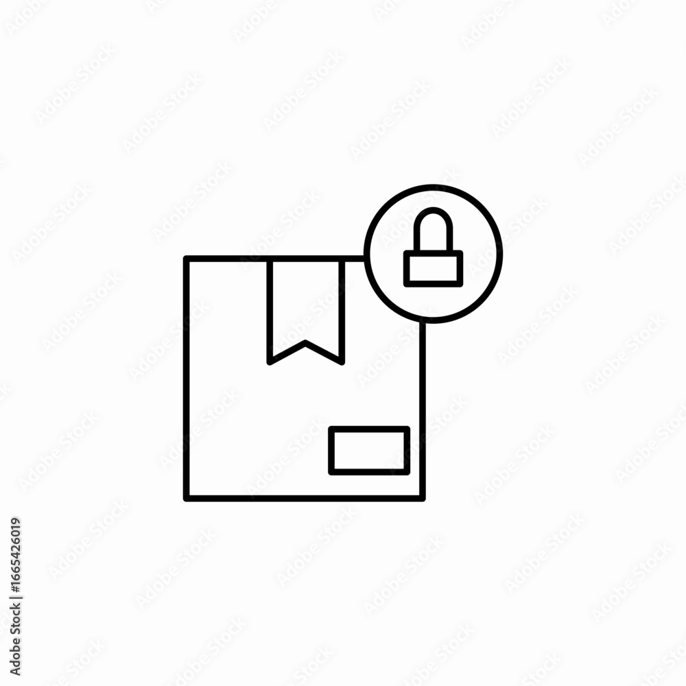 Fototapeta premium locked protected box icon sign vector