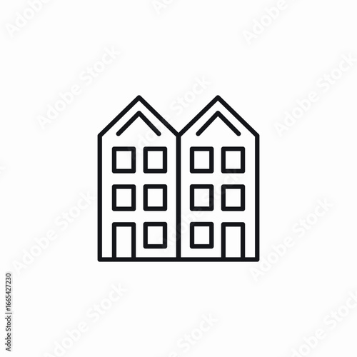apartment complex icon sign vector