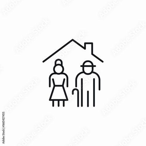 elderly home care icon sign vector