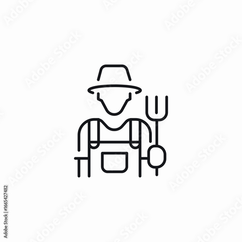 farm worker icon sign vector