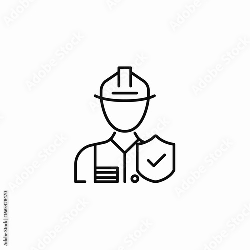 construction staff protection icon sign vector