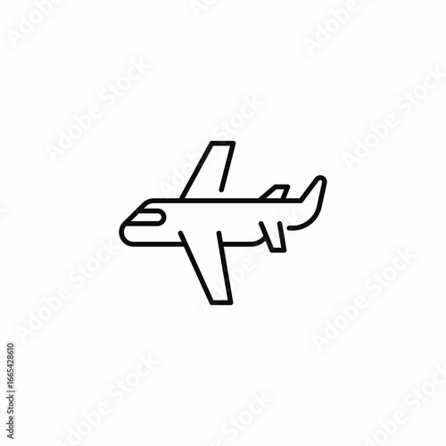 flying plane icon sign vector