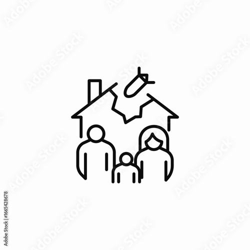 housing disaster icon sign vector