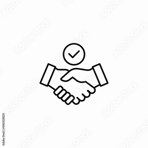mutual agreement completed icon sign vector