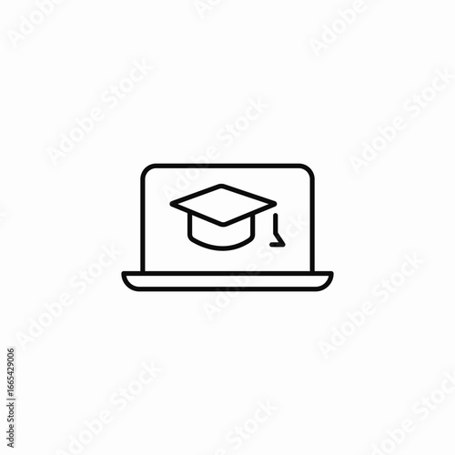 student laptop device platform icon sign vector