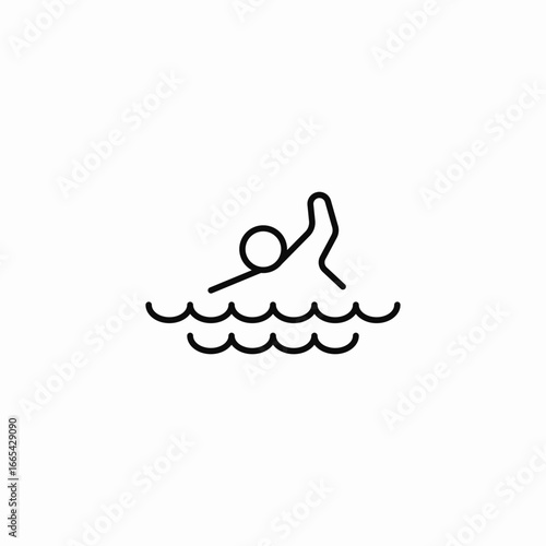 swimming sport icon sign vector