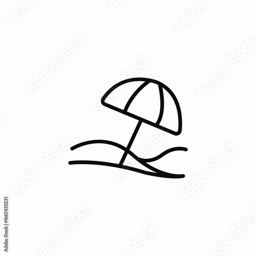 beach umbrella icon sign vector