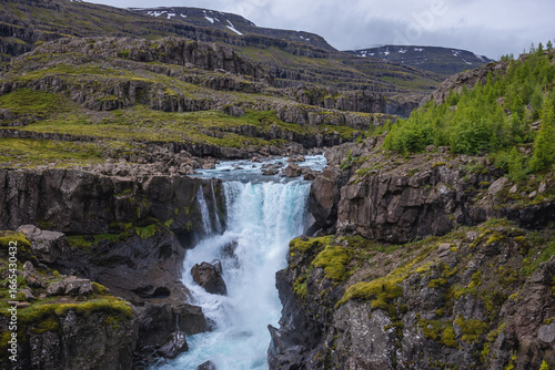 Sveinsstekksfoss waterfall in the eastern Iceland