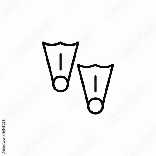 swimming fins icon sign vector