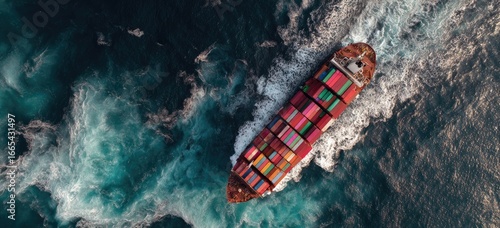 Cargo ship navigating choppy ocean waters (2)