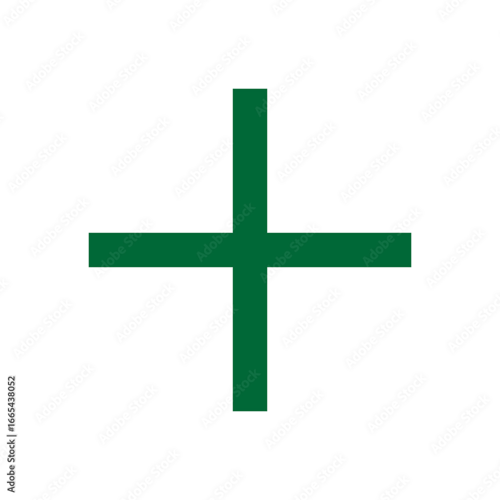 Fototapeta premium Green plus icon. Green cross icon. Plus symbol png.