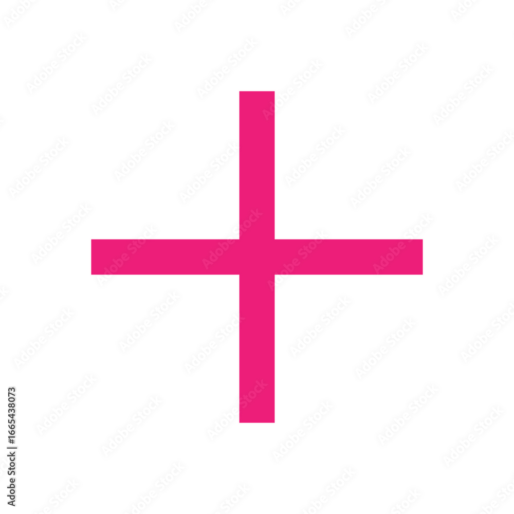 Fototapeta premium Pink plus icon. Pink cross icon. Plus symbol png.