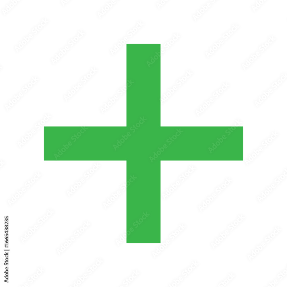 Fototapeta premium Green plus icon. Green cross icon. Plus symbol png.