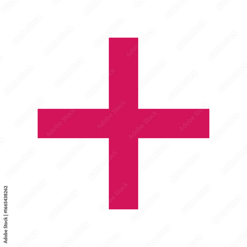 Fototapeta premium Pink plus icon. Pink cross icon. Plus symbol png.