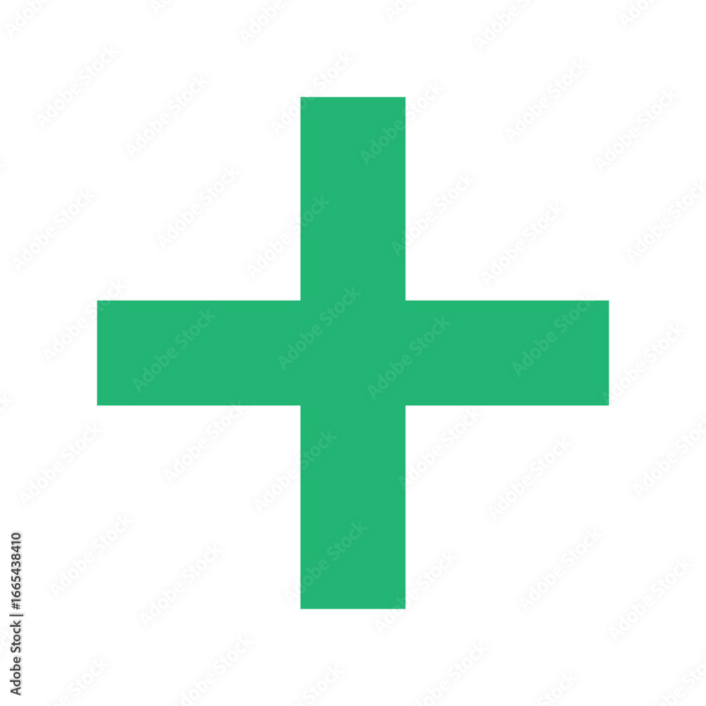 Fototapeta premium Green plus icon. Green cross icon. Plus symbol png.