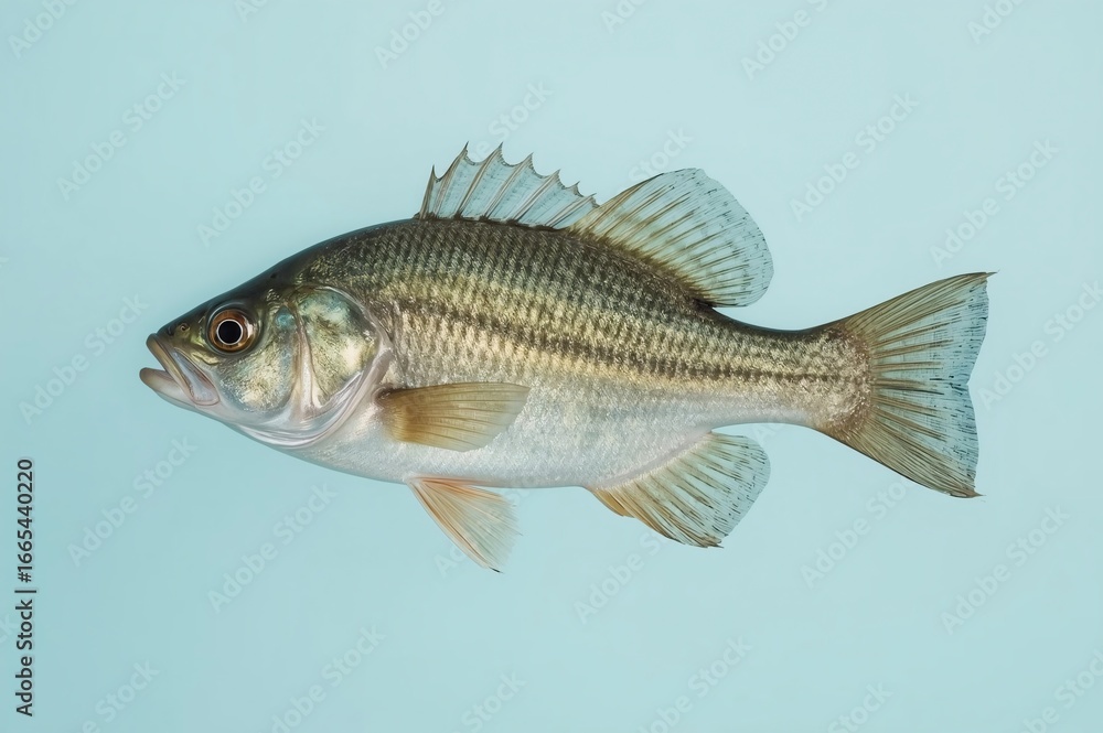 Obraz premium Studio shot Freshwater fish on blue background