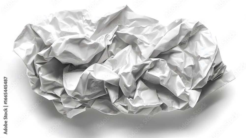 Obraz premium Crumpled Paper on White Background - Creative Textures Collection