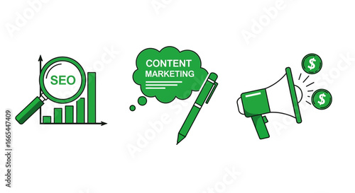 Digital marketing strategy with seo content and promotion
