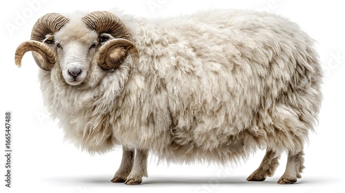 Wallpaper Mural Majestic Domestic Sheep on White Background - Ideal for Designs Torontodigital.ca
