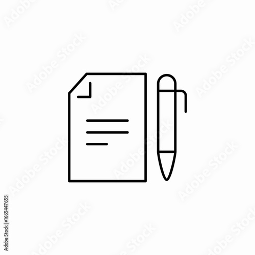 page paper pen notes icon sign vector