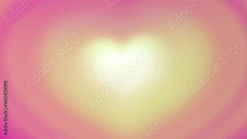 Radiant heart shape glows with vibrant pink and yellow gradients, evoking warmth and love.