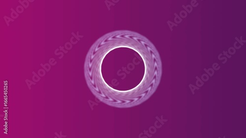 Dynamic glowing ring pulsates with energy on a vibrant purple gradient background