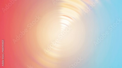 Vibrant radial blur transitions from warm red to cool blue creating dynamic energetic motion