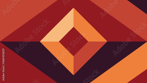 Abstract Geometric Diamond Pattern with Warm Color Tones shape