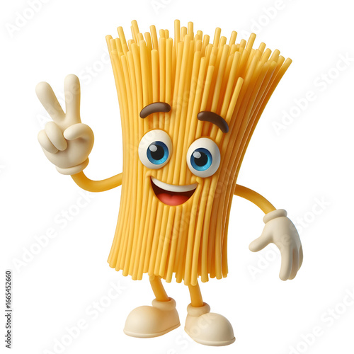 3D cartoon spaghetti character