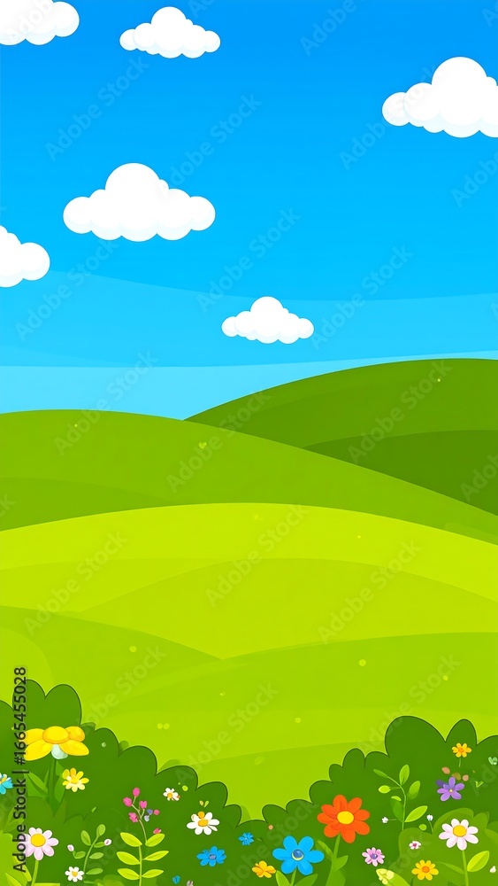 Fototapeta premium Colorful landscape of rolling hills
