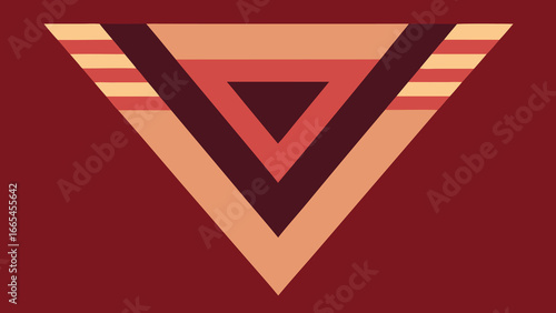 Abstract Geometric Triangle Design with Stripes in Earth Tones vector illustration