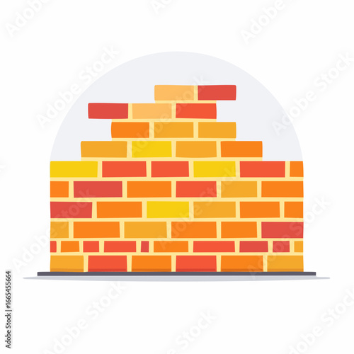 Colorful Stacked Brick Wall Design