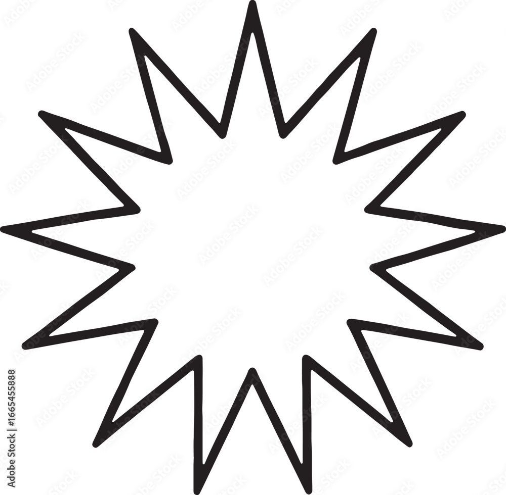 Black Starburst Outline Shape Graphic Black Starburst Outline Shape Graphic
