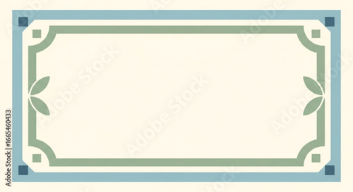 Elegant vintage frame with leaf details and pastel colors.