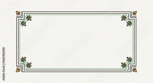 Ornamental Decorative Frame with Floral Design.