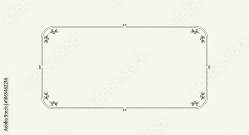 Simple grey decorative frame with rounded corners and subtle floral details.