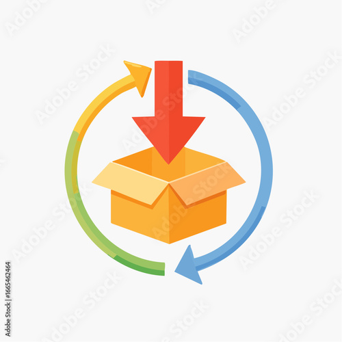 Circular Process Download Box Graphic Design