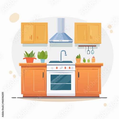 Modern Kitchen Interior Design Illustration