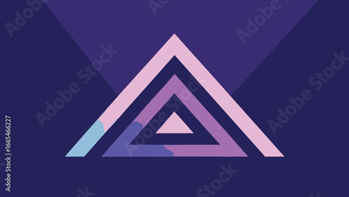 Concentric Triangle Geometric Pattern with Purple and Pink Hues abstract