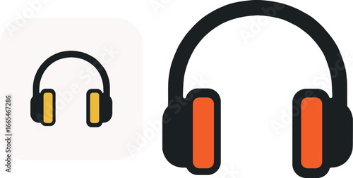 Headphone icon flat useful dark and light theme UI Design  & web design