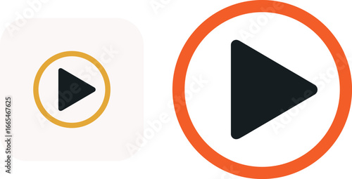 Play icon flat useful dark and light theme UI Design  & web design