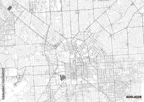 Detailed vector highway map zoom of Adelaide in Australia