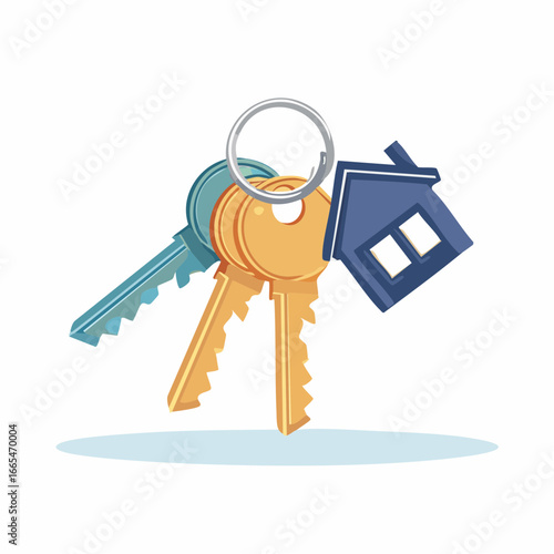 Cartoon Keys With House Icon