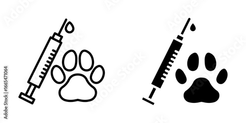 animal injection Icon set. Symbol isolated white background. vector illustration. color editable.