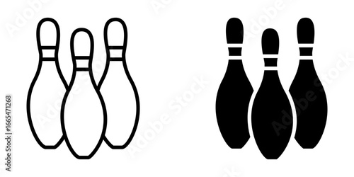bowling Icon set. Symbol isolated white background. vector illustration. color editable.