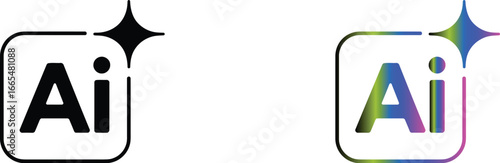 Vector art of adobe illustrator ai logo icon with a sparkle effect, representing vector graphics and design software, isolated on a