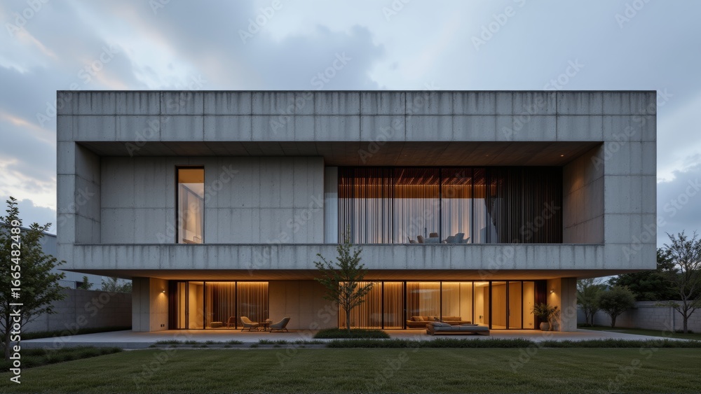 Fototapeta premium Modern Minimalist House Exterior